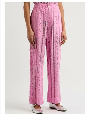 Damson Madder Vacation Rafe Broderie Anglaise Cotton Trousers